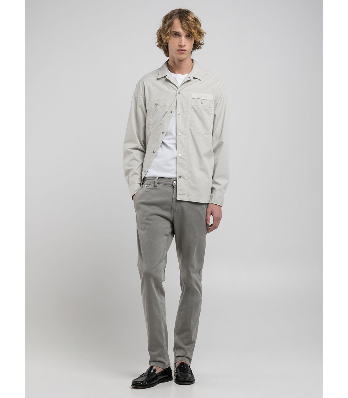 レギュラースリムBENNI Hyperflex Color スーパーストレッチチノパンツ 詳細画像 グレー 2